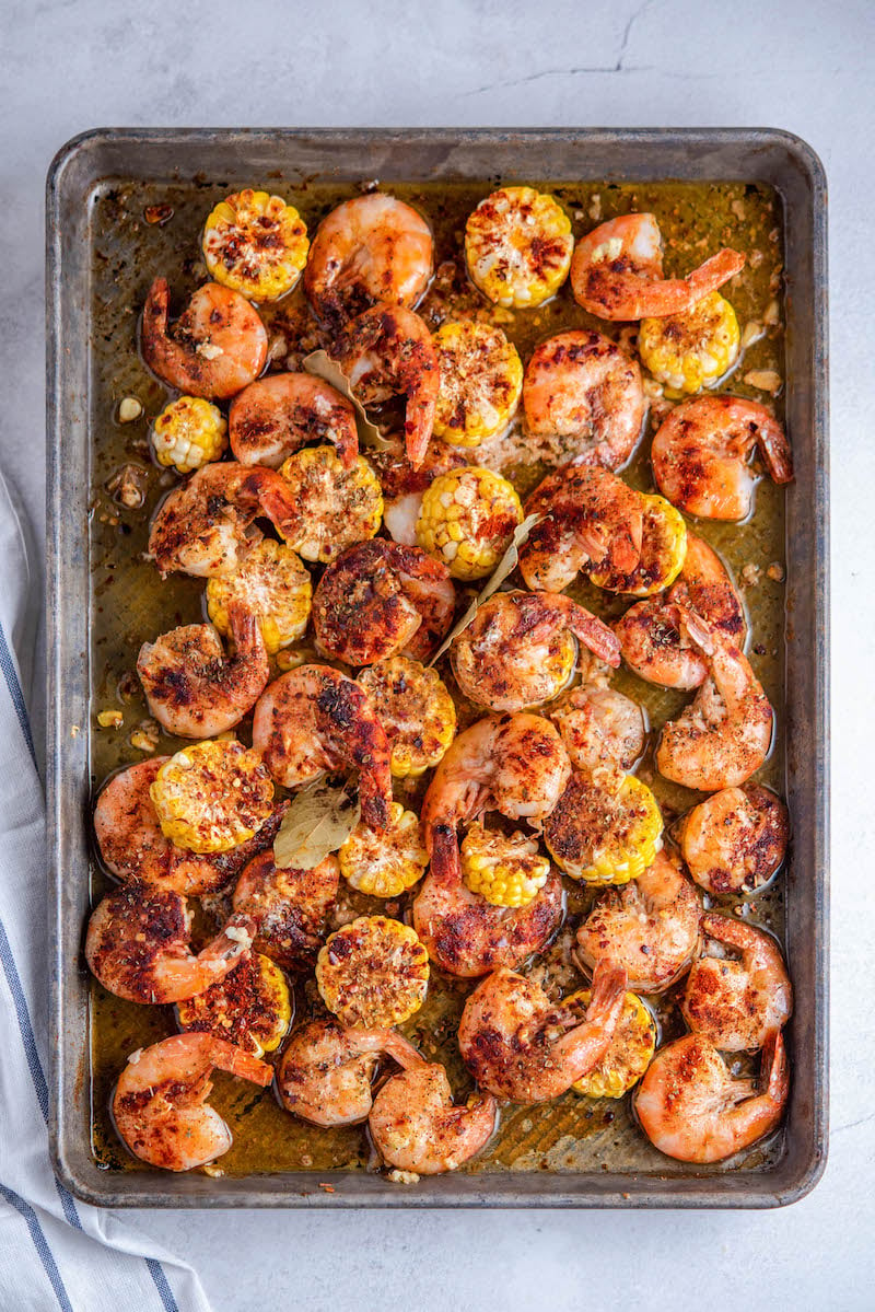 Sheet Pan Shrimp “Boil” with Buttery Spiced Toast