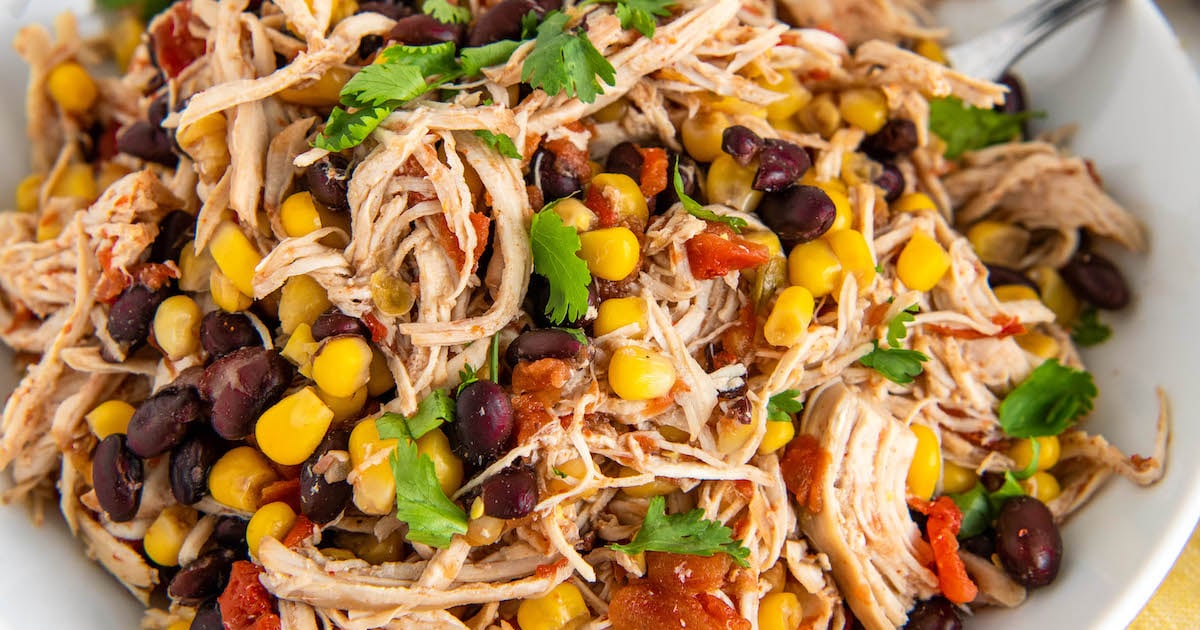 Slow Cooker Salsa Chicken Black Beans and Corn