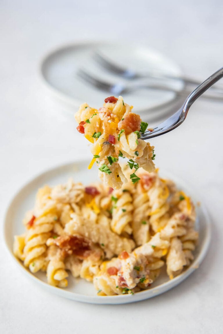 Chicken Bacon Ranch Pasta | Easy + Creamy Pasta Dinner In 20 Minutes!