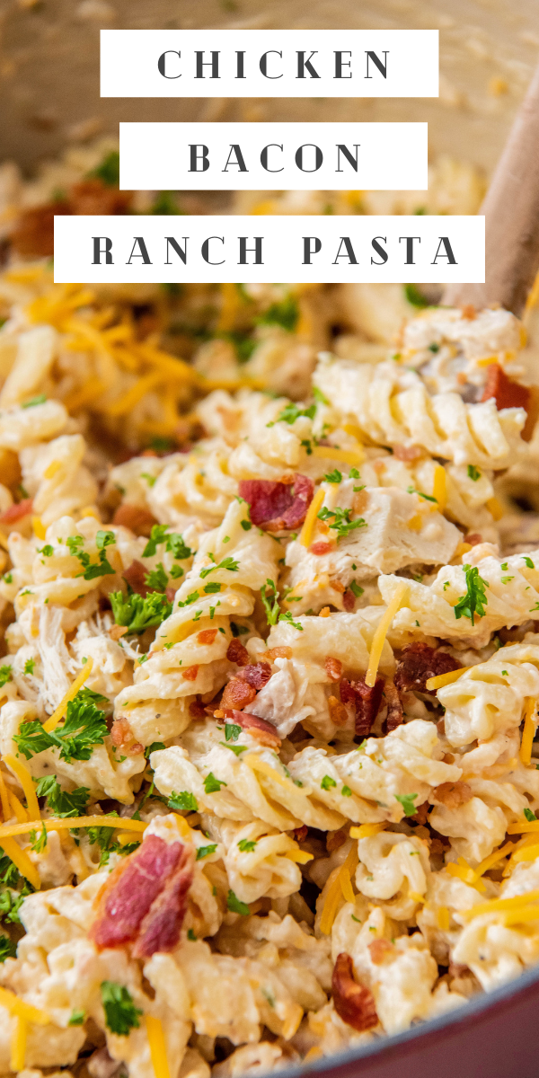 Chicken Bacon Ranch Pasta | Easy + Creamy Pasta Dinner In 20 Minutes!