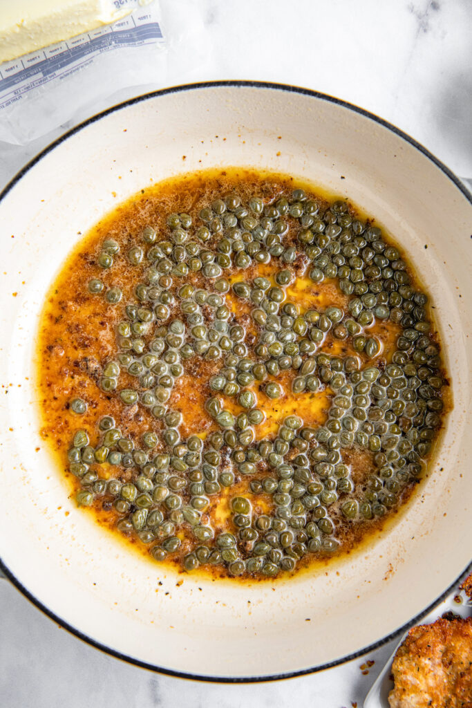 Sautéed capers in butter