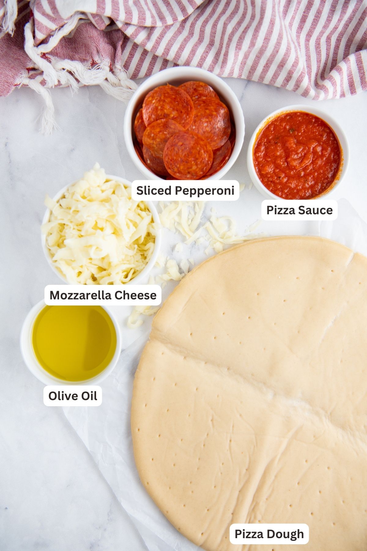 Ingredients for Cast Iron Pizza recipe.