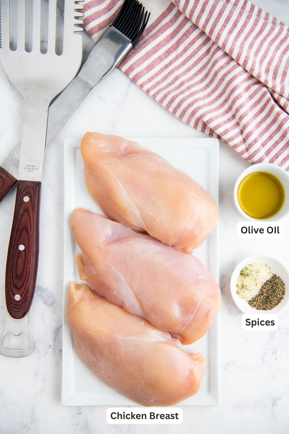 Ingredients to make Grilled Chicken Breast.