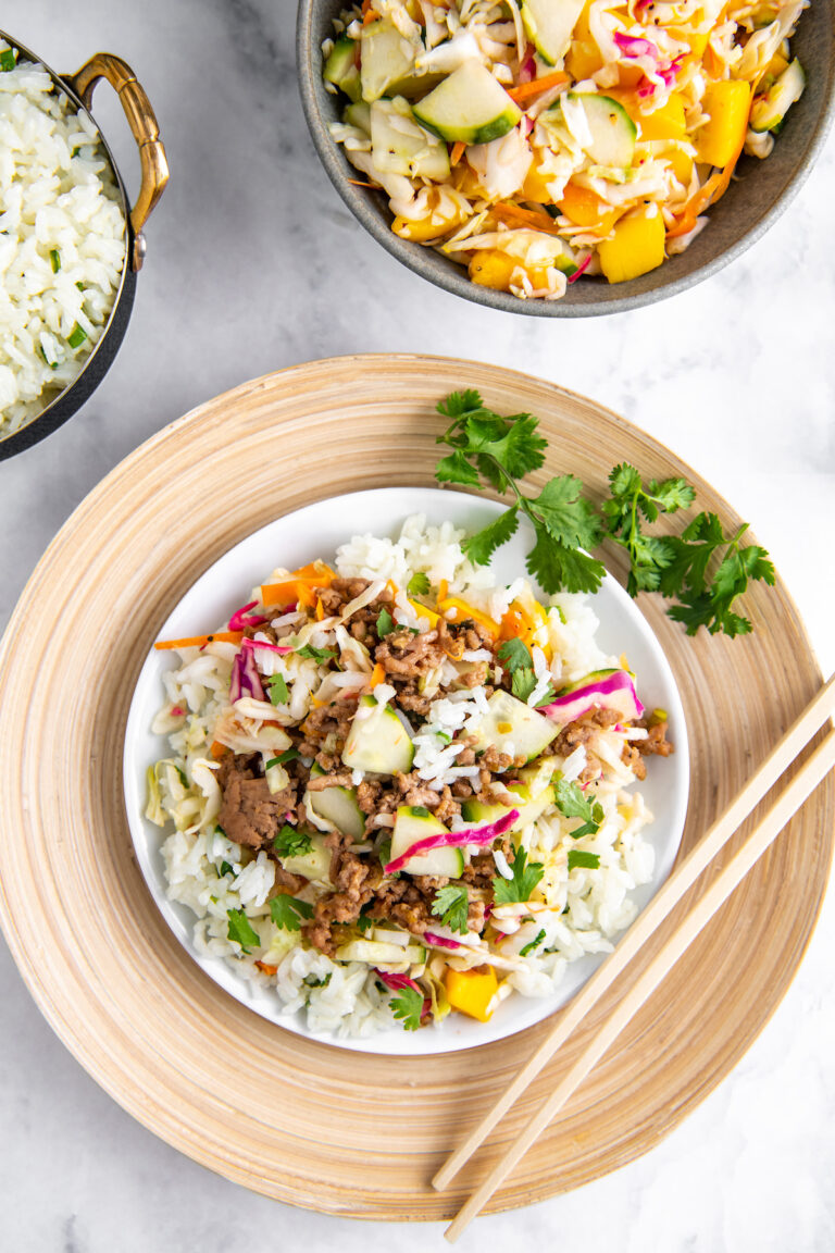 Easy Korean Rice Bowls with Mango Slaw Easy Dinner Ideas