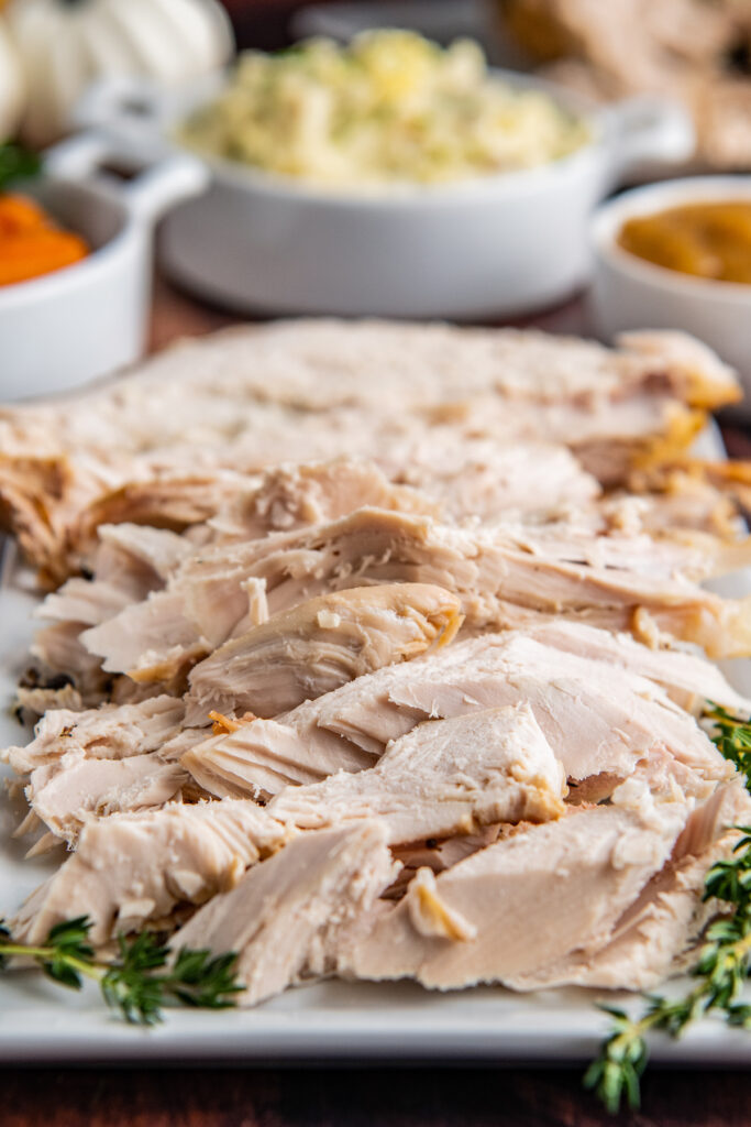 cut up turkey from the crockpot