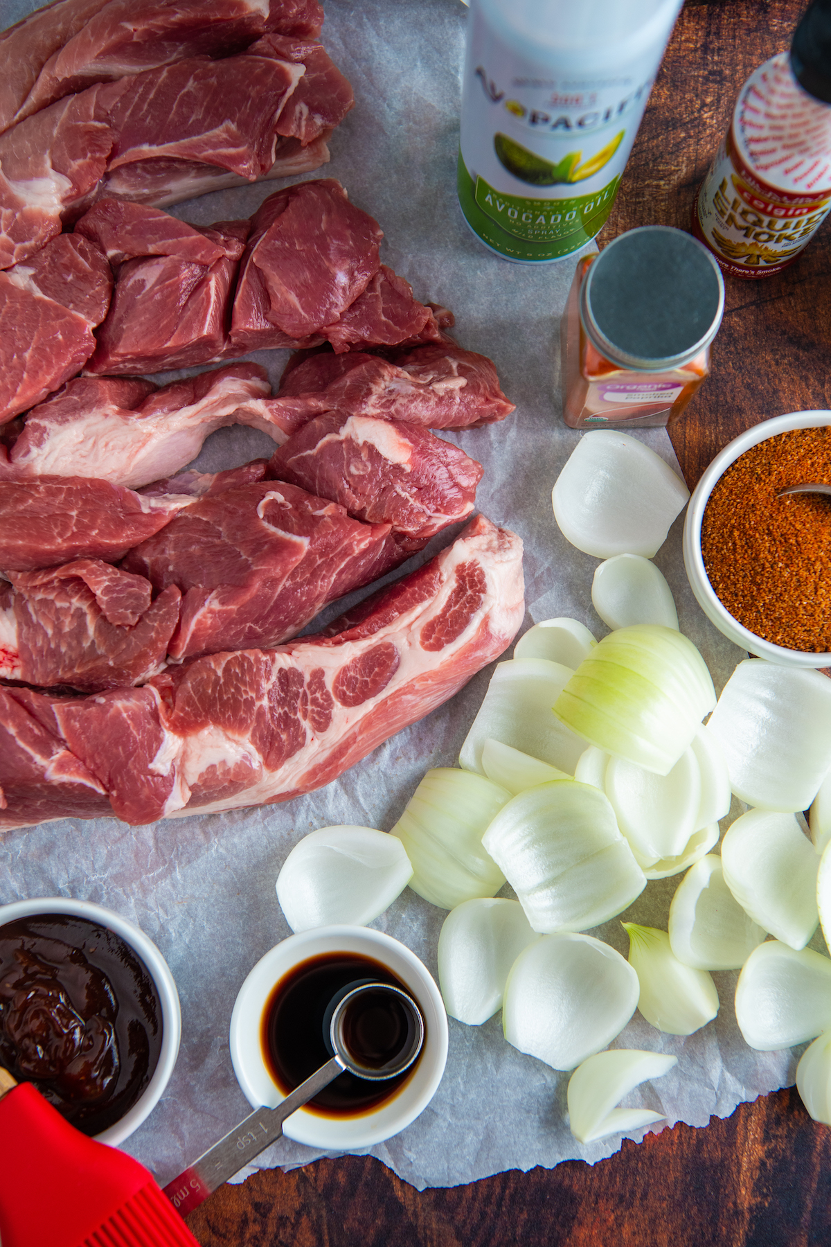 ingredients for slow cooker country ribs on table