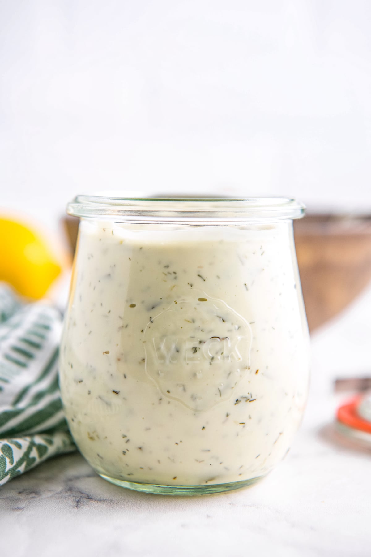 A jar filled with tartar sauce.