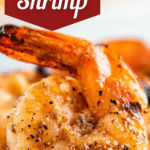 Up close image of a grilled shrimp.