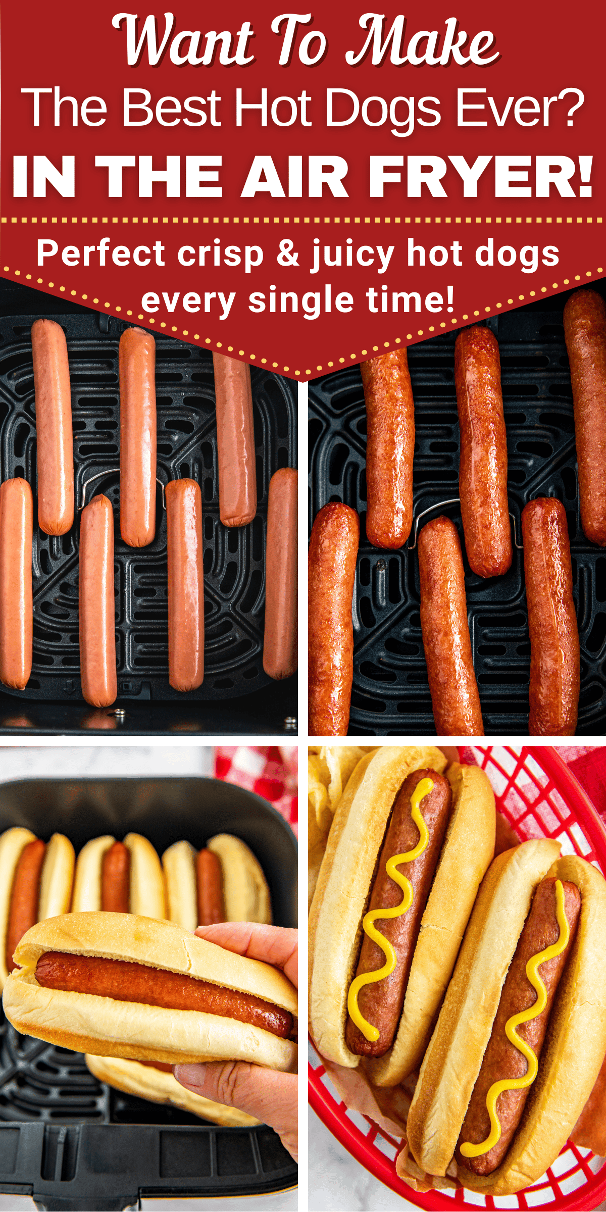 The BEST Air Fryer Hot Dogs In 10 Minutes! Easy Dinner Ideas