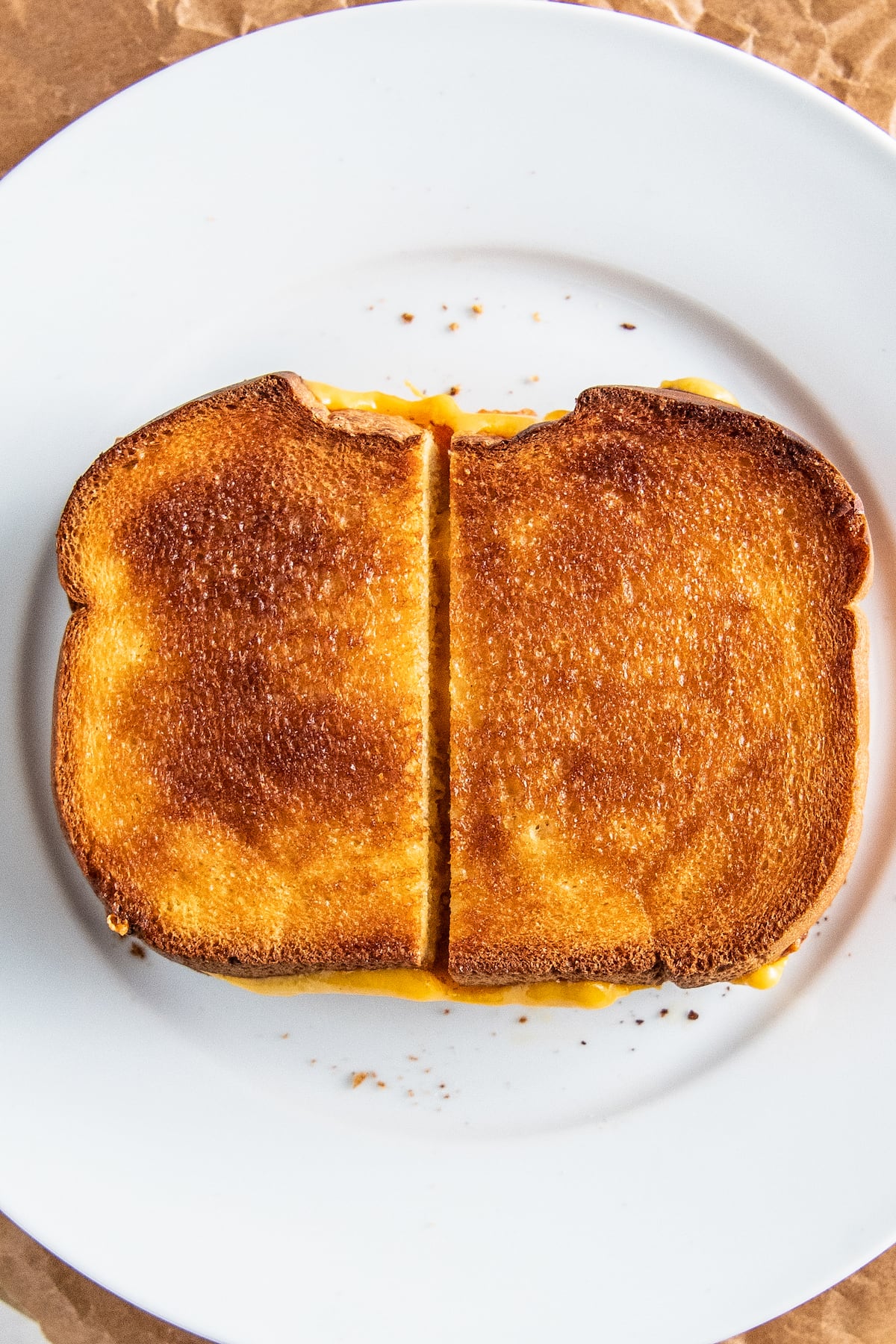 grileld cheese sandwich on a plate