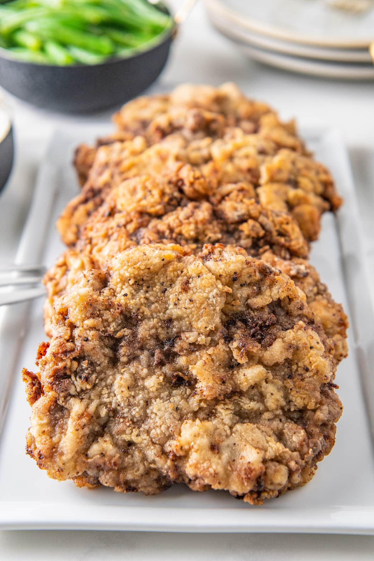 close up of chicken fried steaks