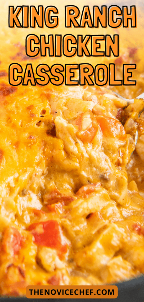 Cheesy king ranch chicken in a casserole dish.
