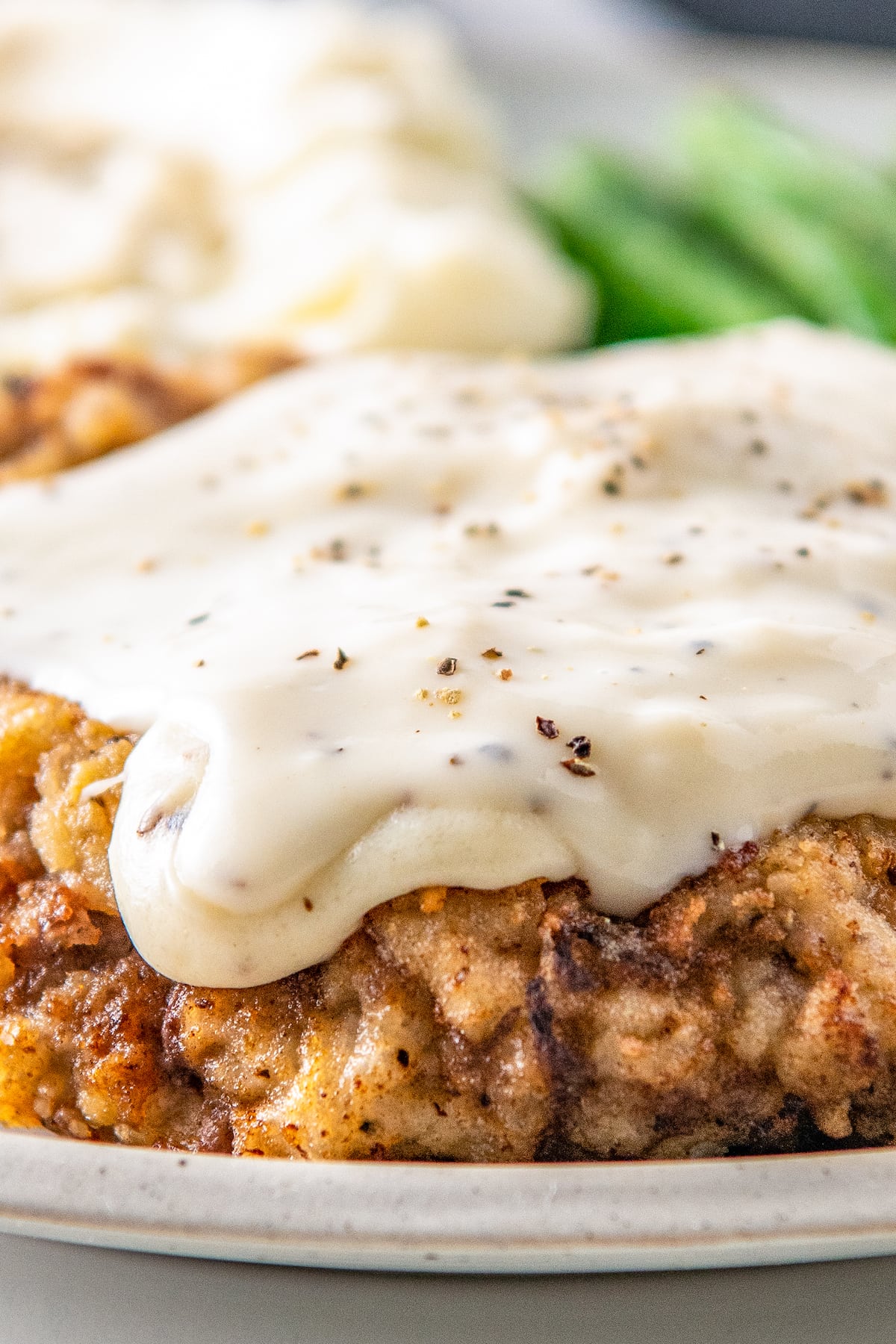 white gravy on chicken fried chicken