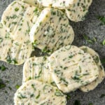 slices of herb butter