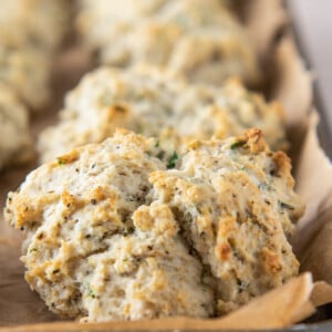 a close up photo of an herb biscuit