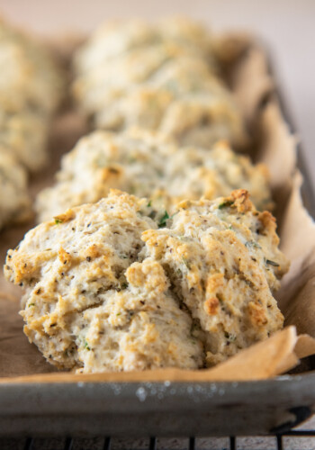 a close up photo of an herb biscuit