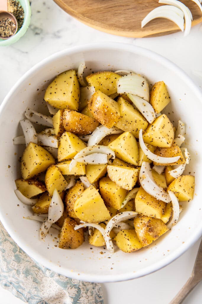 Air Fryer Potatoes and Onions Easy Dinner Ideas