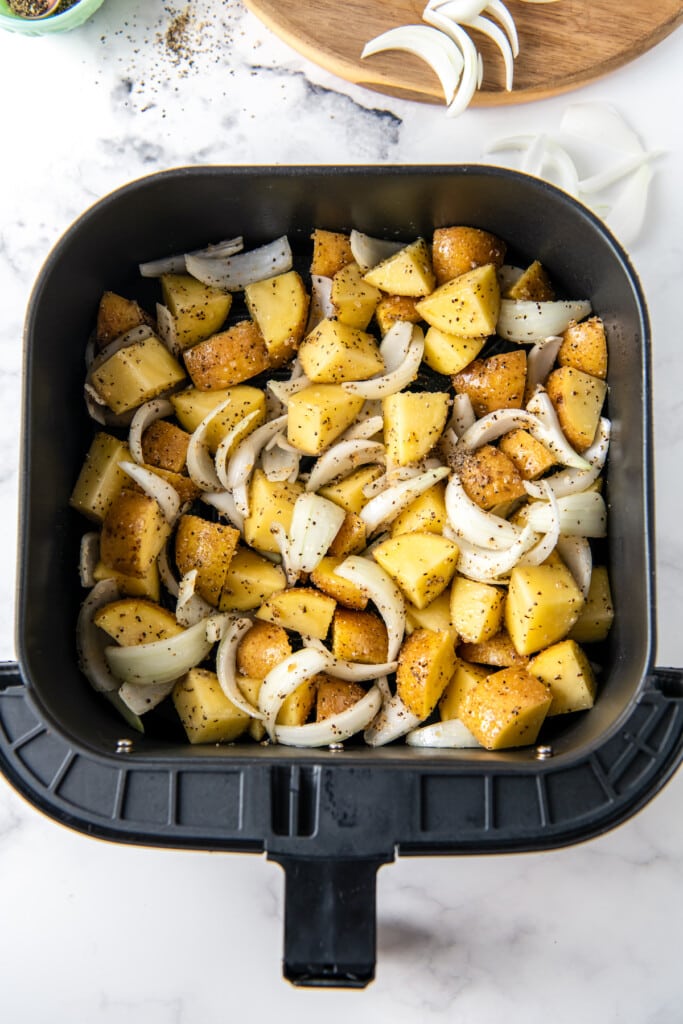 Air Fryer Potatoes and Onions Easy Dinner Ideas