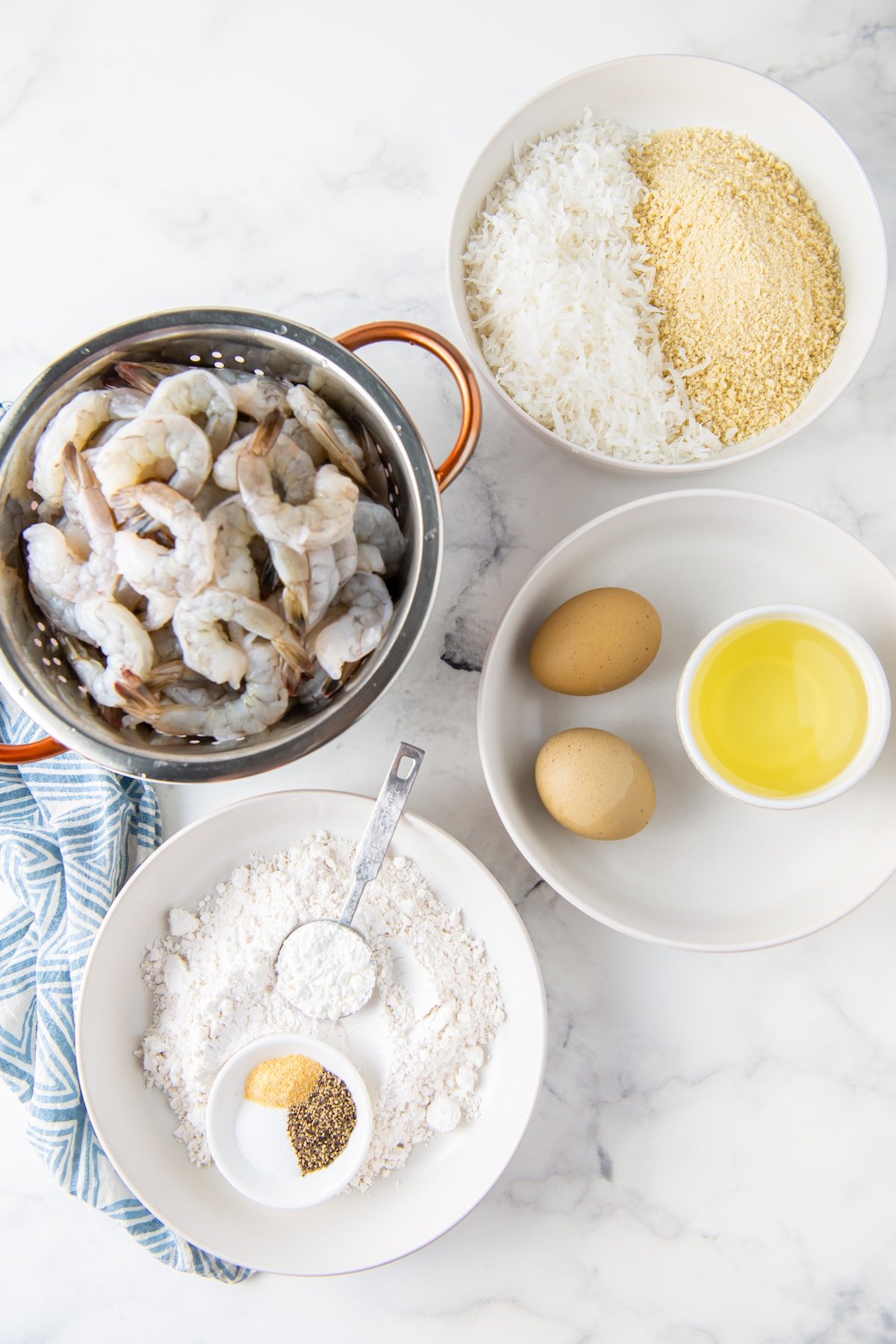 ingredients to make easy coconut shrimp
