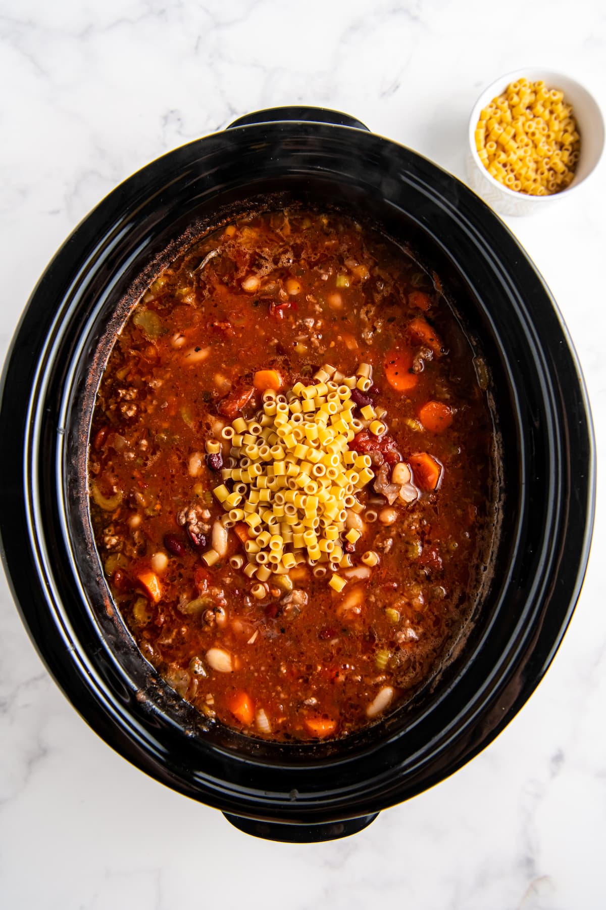 tomato based soup in a crockpot