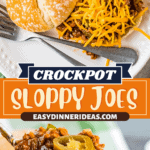 A spoonful of crockpot sloppy joes with a sliced jalapeño on top.