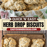 Drop biscuits on a baking sheet and in a bowl with a napkin.