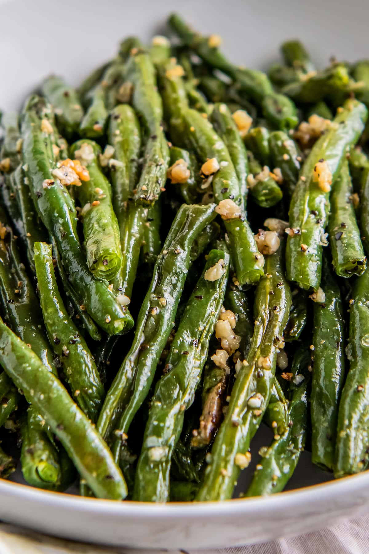 roasted green beans with minced garlic