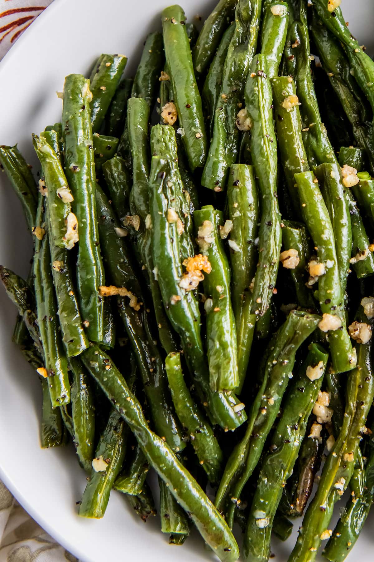 roasted green beans with minced garlic