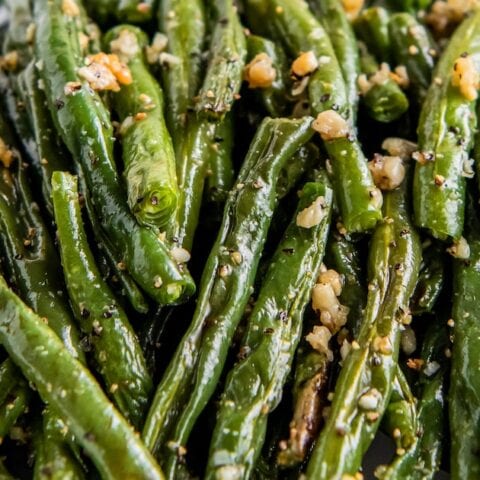 roasted green beans with minced garlic