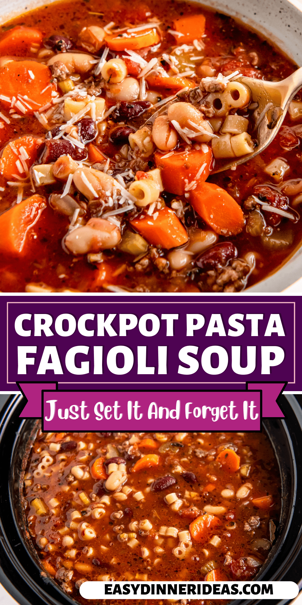 Crockpot Pasta Fagioli Soup Easy Dinner Ideas