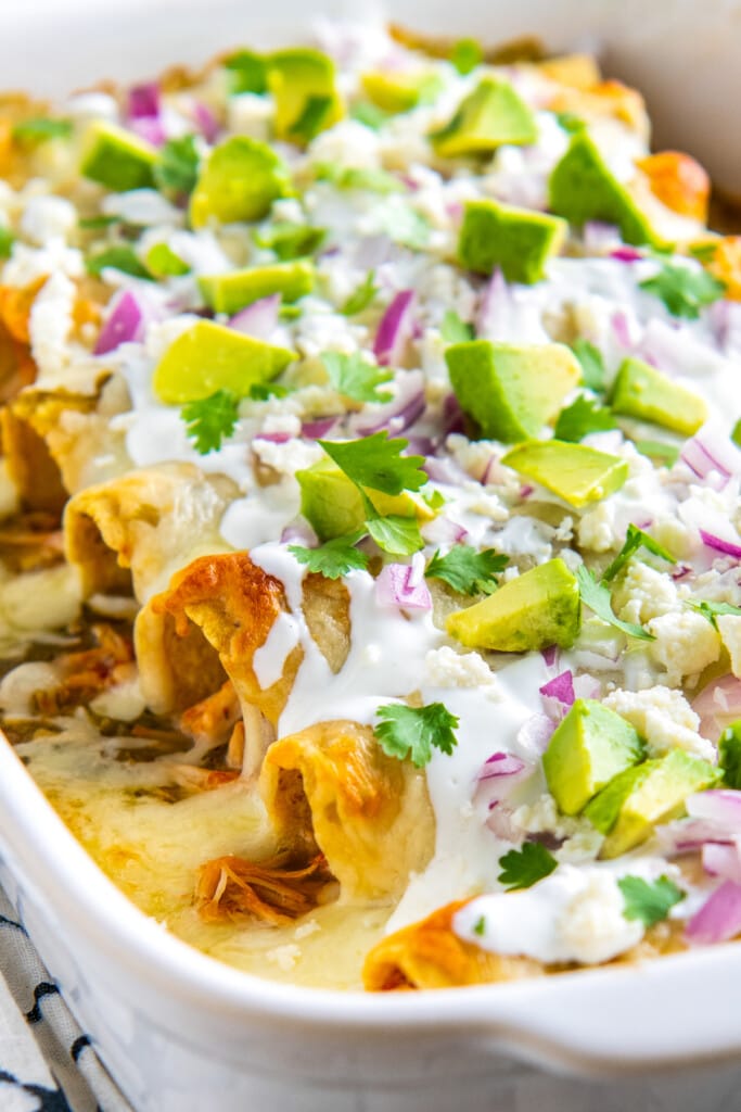 Salsa Verde Chicken Enchiladas Easy Dinner Ideas
