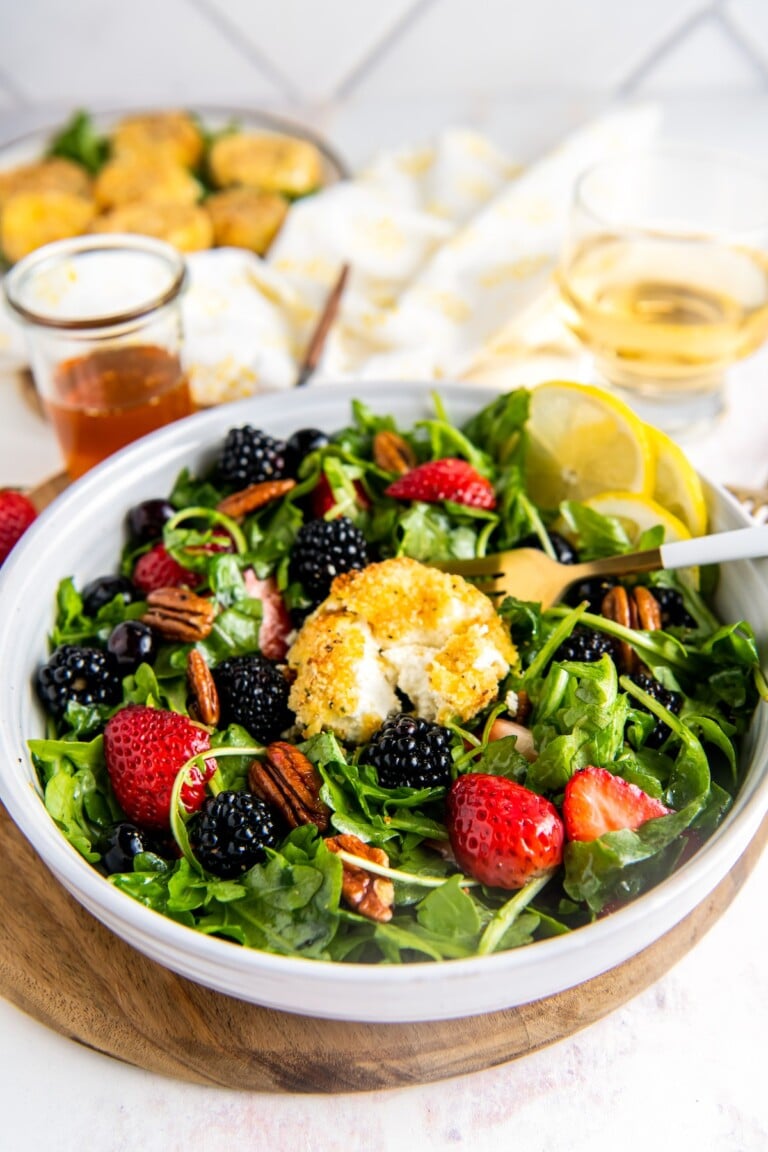 Arugula Salad with Fried Goat Cheese Easy Dinner Ideas