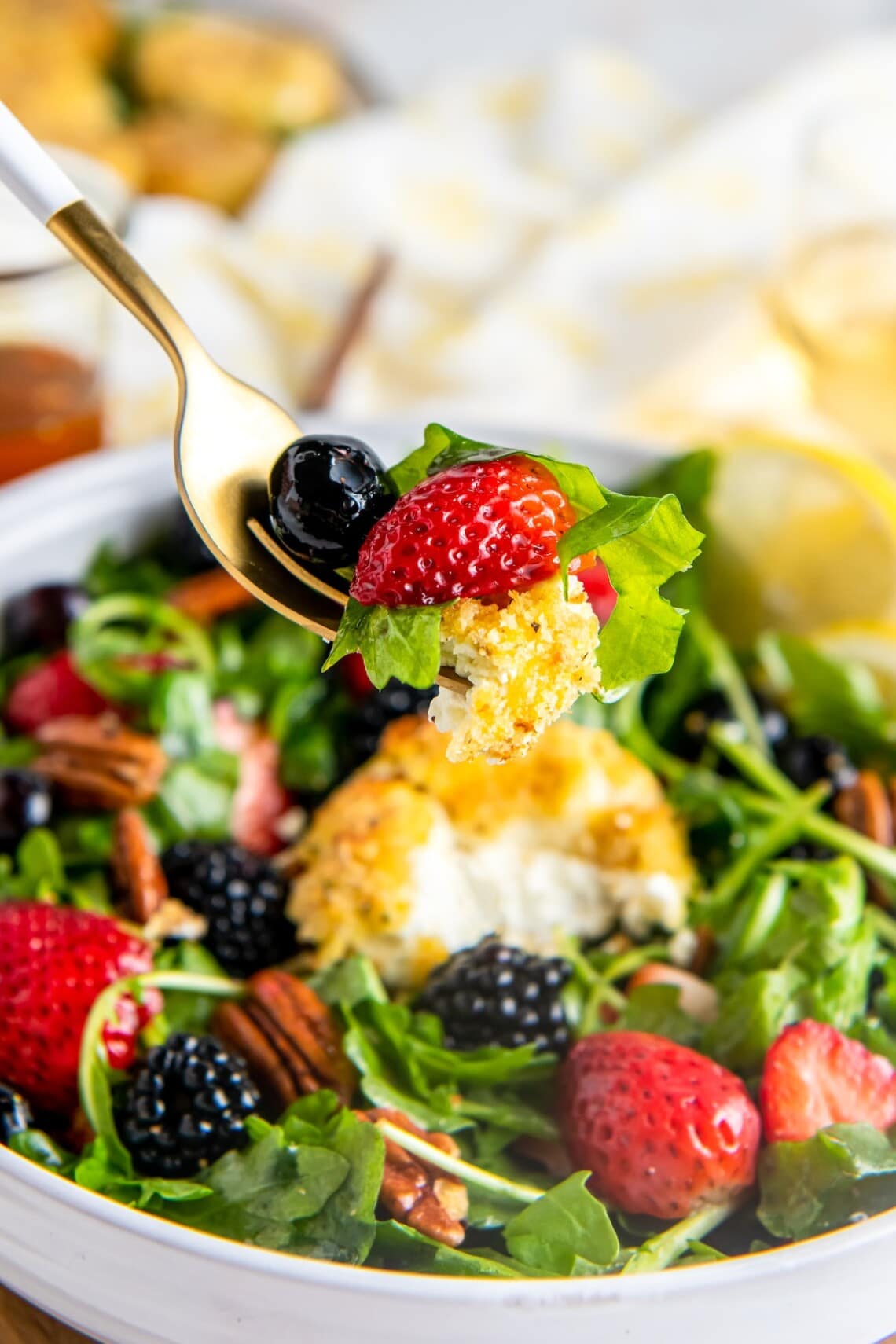 Arugula Salad with Fried Goat Cheese Easy Dinner Ideas