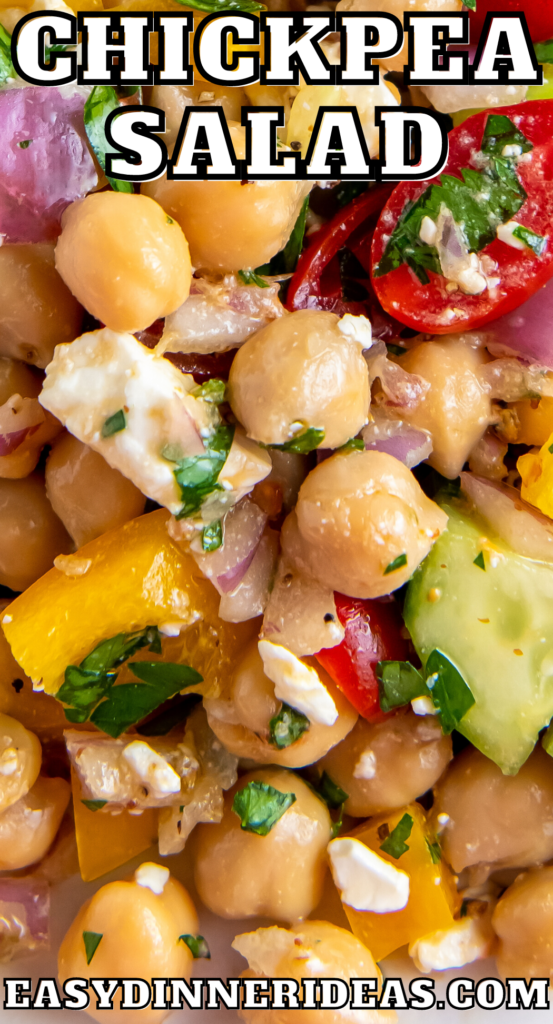 Chickpea salad with fresh herbs.