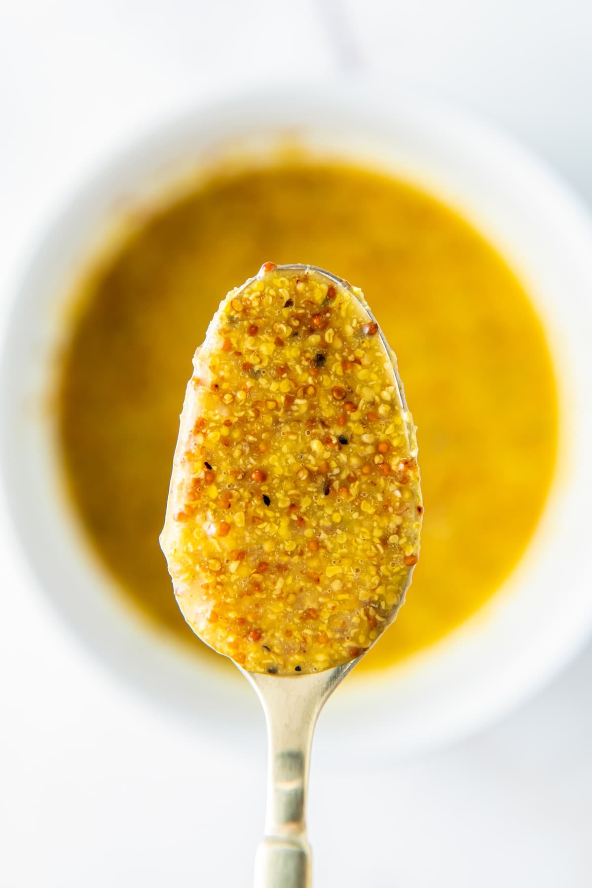 Honey mustard salad dressing with garlic.