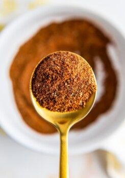 Spoonful of homemade taco seasoning.