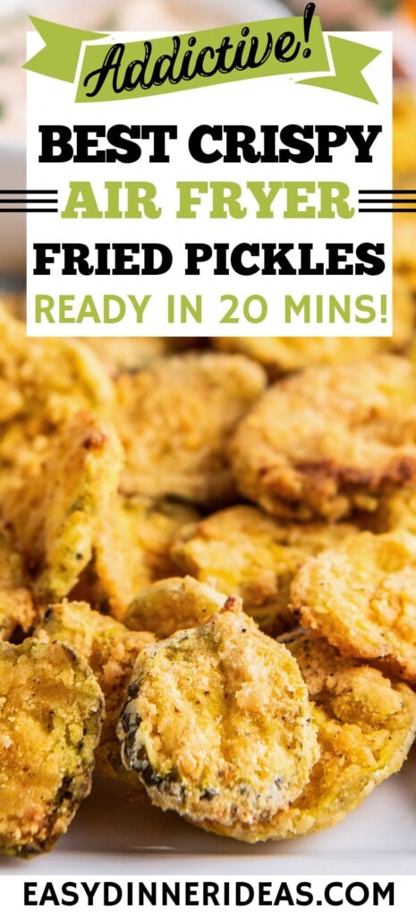 Air fryer fried pickles on a plate.