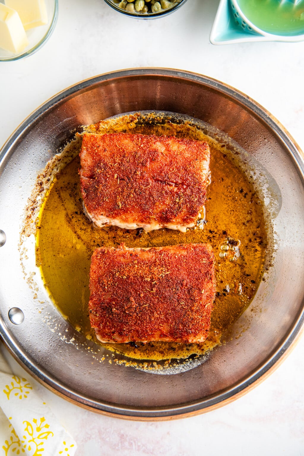 Pan Seared Mahi Mahi Recipe with Lemon Caper Sauce!