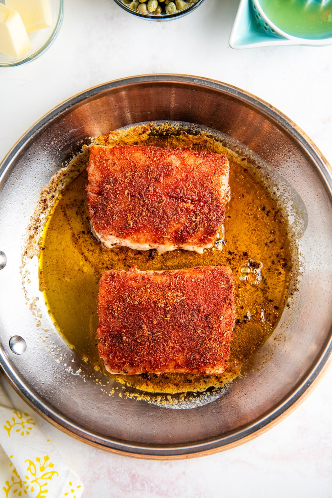 Pan Seared Mahi Mahi Recipe with Lemon Caper Sauce!