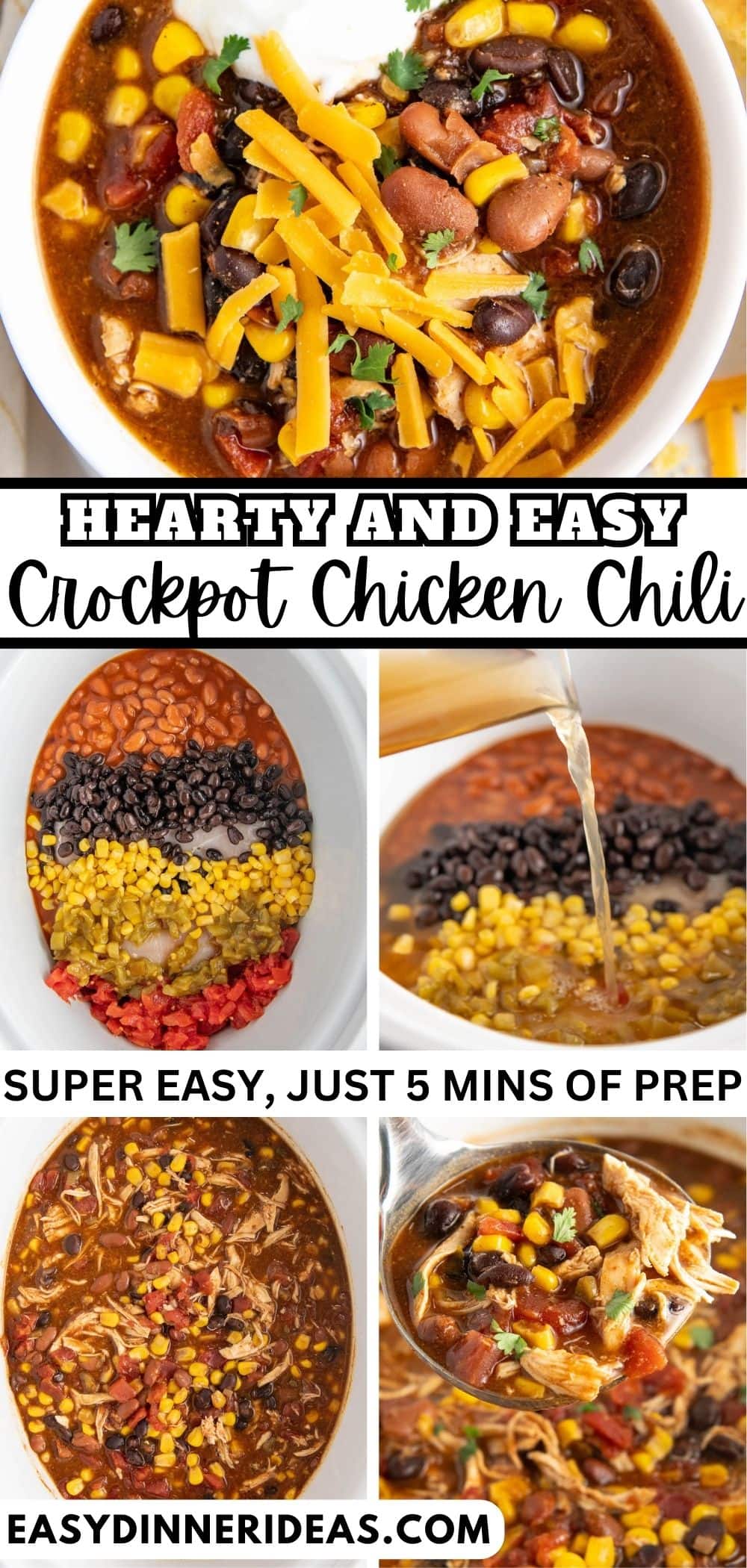 Easy Crockpot Chicken Chili Recipe Easy Dinner Ideas