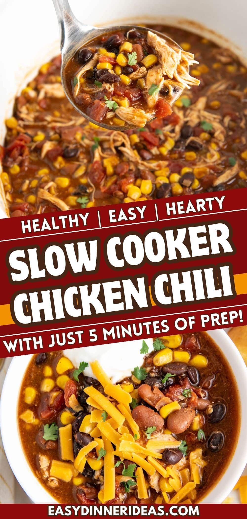 Crockpot Chicken Chili | Easy Dinner Ideas