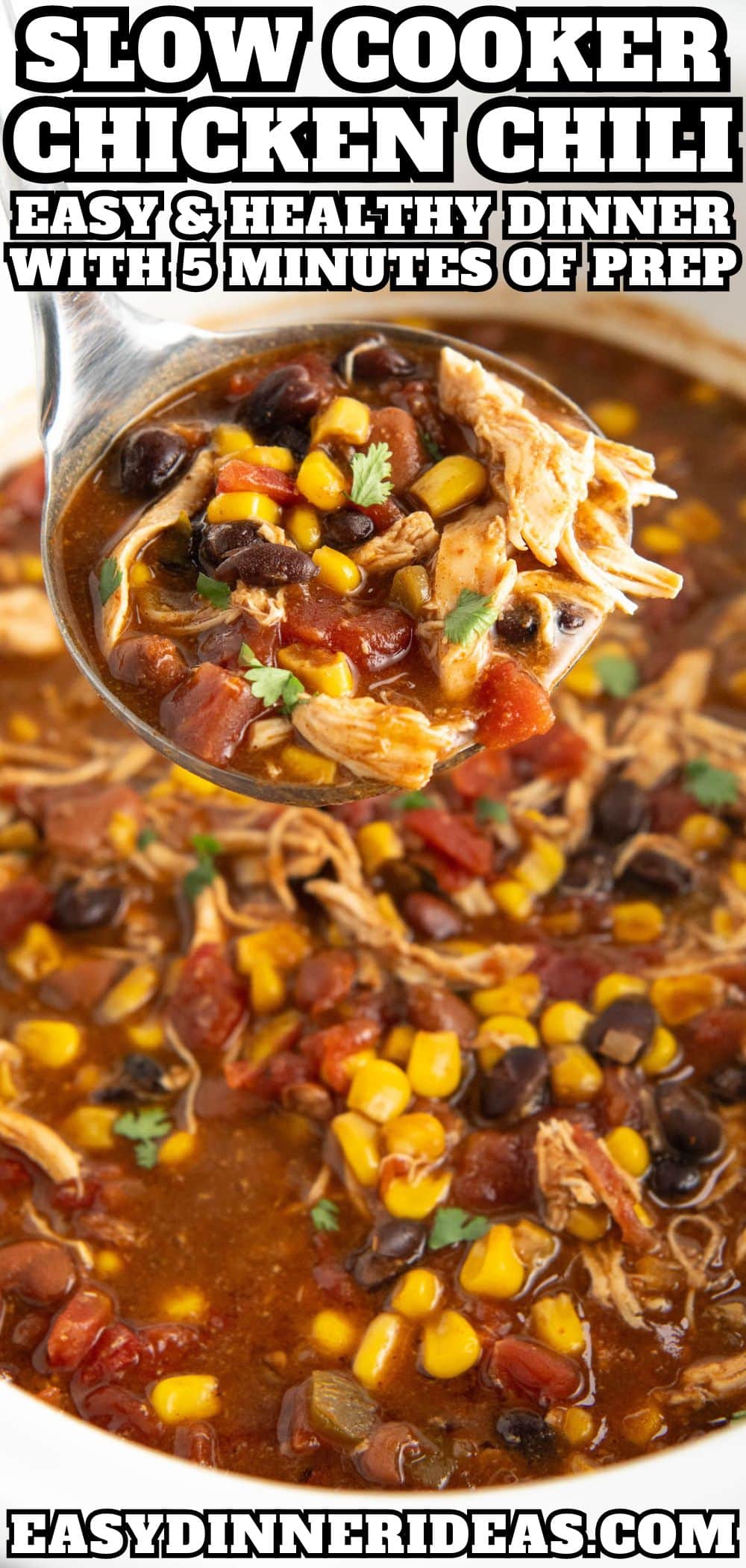 Easy Crockpot Chicken Chili Recipe Easy Dinner Ideas