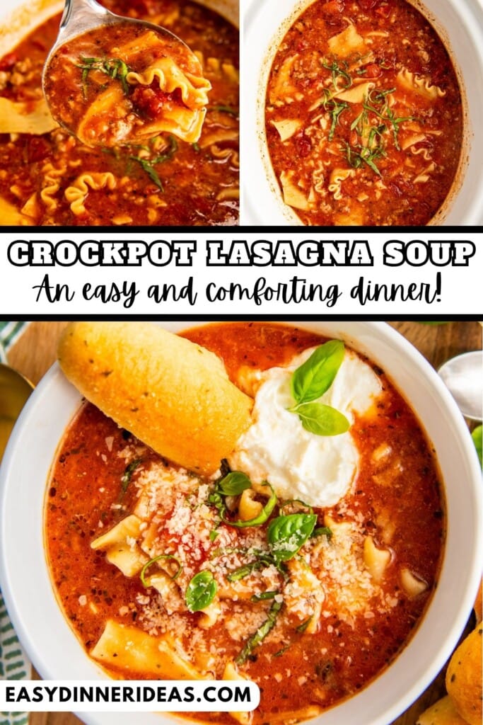 Easy Crockpot Lasagna Soup Recipe | Easy Dinner Ideas