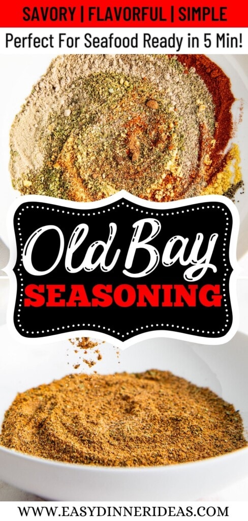 Copycat old bay seasoning being whisked together in a bowl.