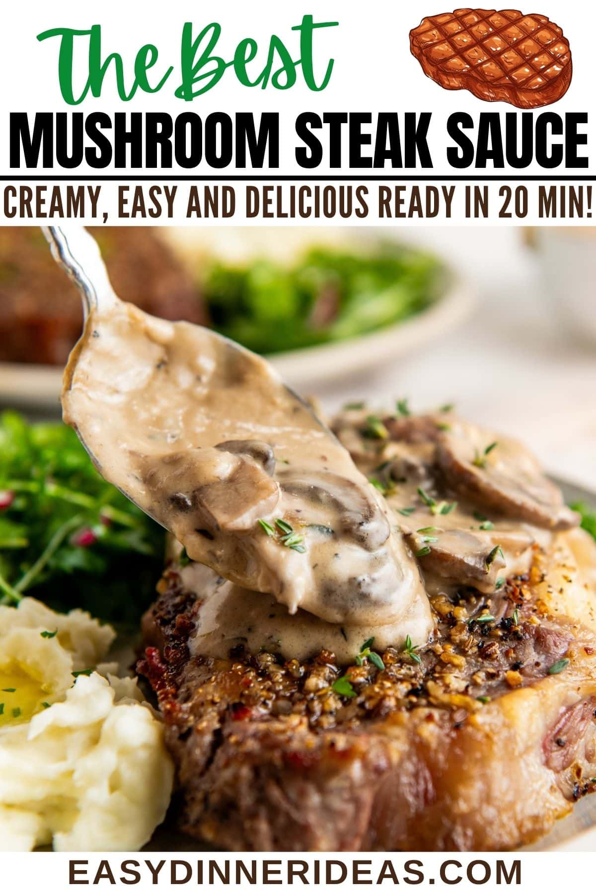 Creamy Mushroom Sauce for Steak | Easy Dinner Ideas