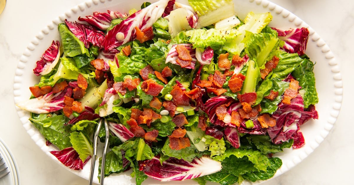 Wilted Lettuce Salad With Hot Bacon Dressing Easy Dinner Ideas 6927