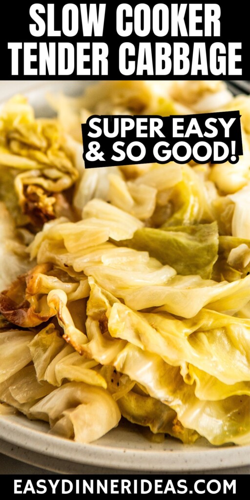 A plate of tender and butter slow cooker cabbage.