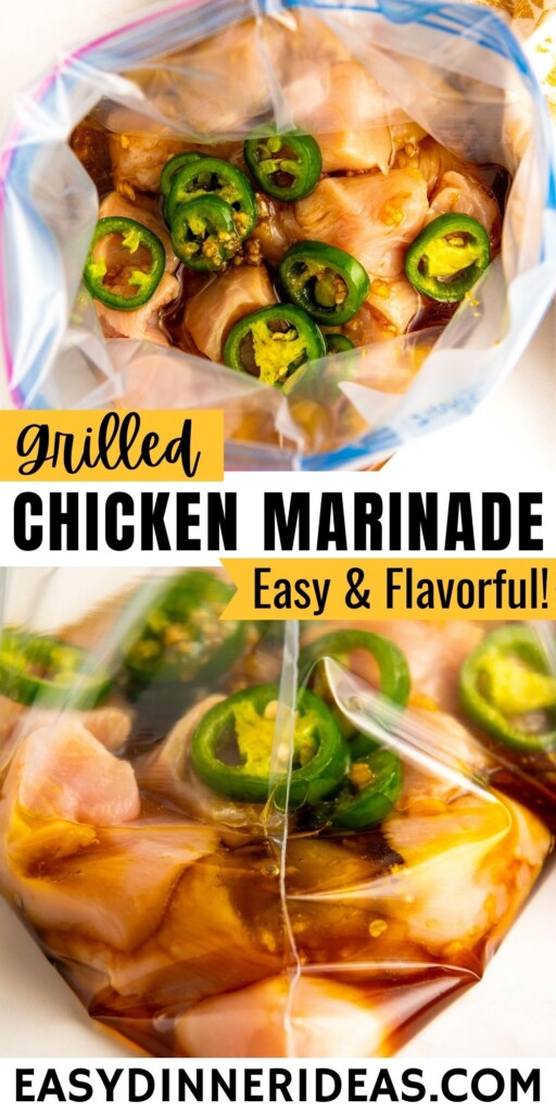 Ziploc bags are filled with marinating chicken.