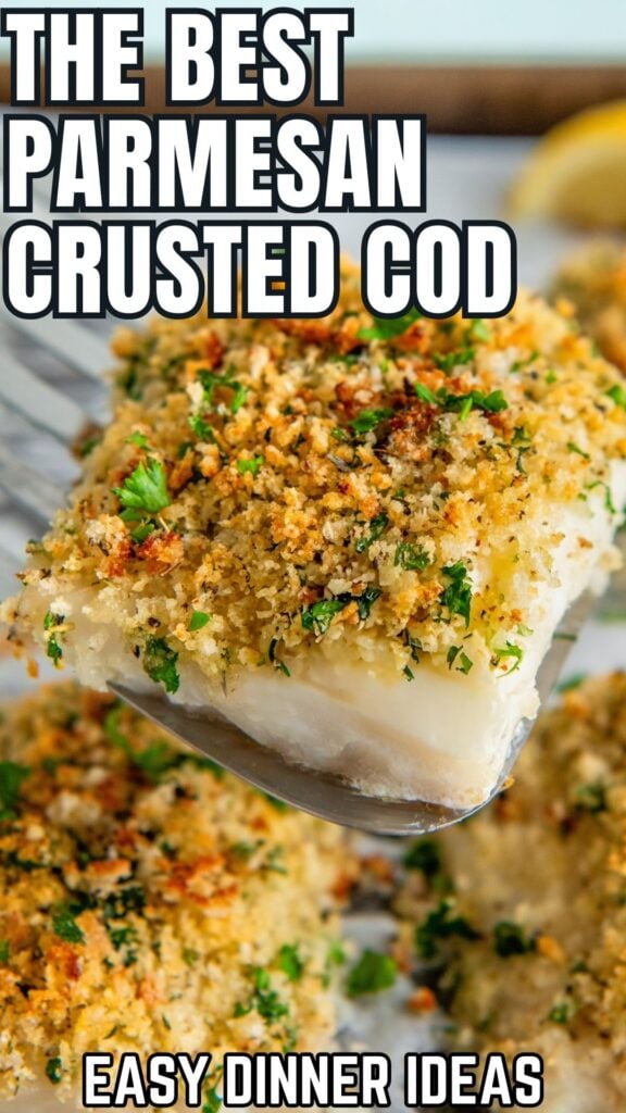 The best parmesan coated cod topped with buttery breadcrumbs.