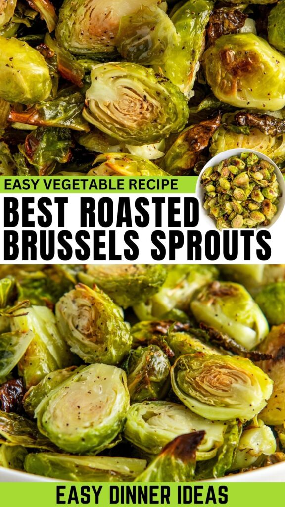 Lightly browned brussels sprouts presented in a small pile on a plate.